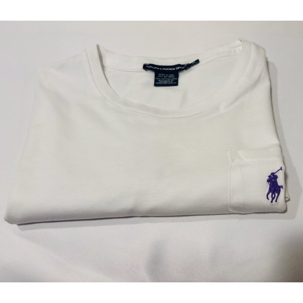 VINTAGE POLO RALPH LAUREN WHITE POCKET TEE SHIRT 1990S xl